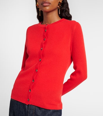 Ribbed-knit scalloped wool and cashmere cardigan | Jardin des Orangers