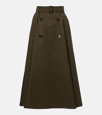 Cotton gabardine midi skirt | Burberry