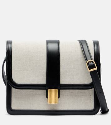 Blake leather-trimmed canvas crossbody bag | Khaite