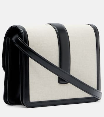 Blake leather-trimmed canvas crossbody bag | Khaite