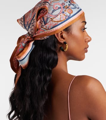Printed silk head wrap | Zimmermann