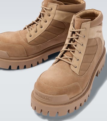 Bottines Combat Strike en daim | Balenciaga