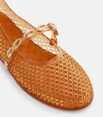 Iro embellished fishnet ballet flats | Ancient Greek Sandals