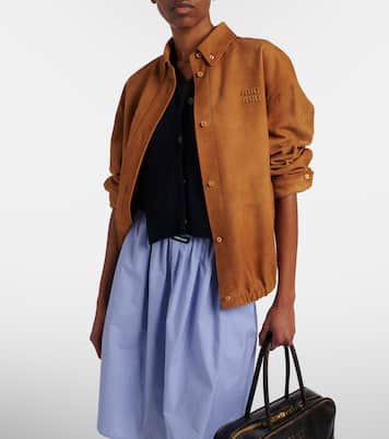 Suede blouson jacket | Miu Miu