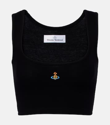 Orb ribbed-knit jersey crop top | Vivienne Westwood