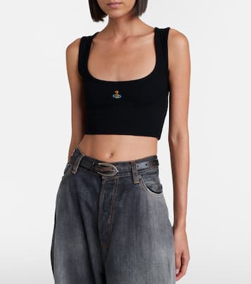 Orb ribbed-knit jersey crop top | Vivienne Westwood