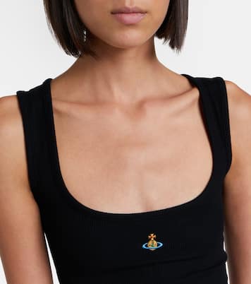 Orb ribbed-knit jersey crop top | Vivienne Westwood