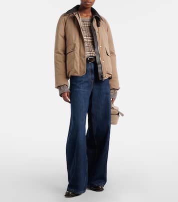 Jeans barrel con piel | Brunello Cucinelli