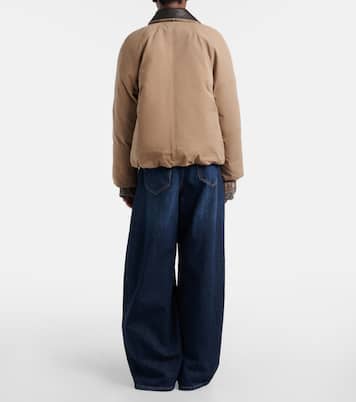 Jeans barrel con piel | Brunello Cucinelli