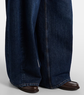 Jeans barrel con piel | Brunello Cucinelli