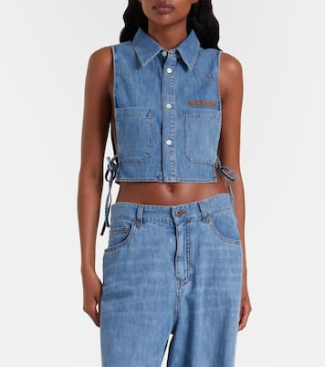 Chambray crop top | Miu Miu