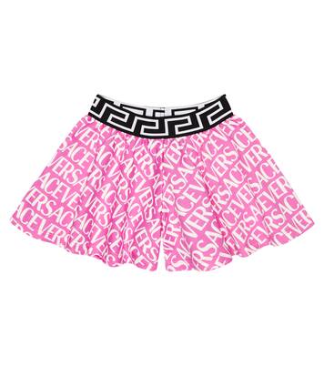 Logo cotton jersey shorts | Versace Kids