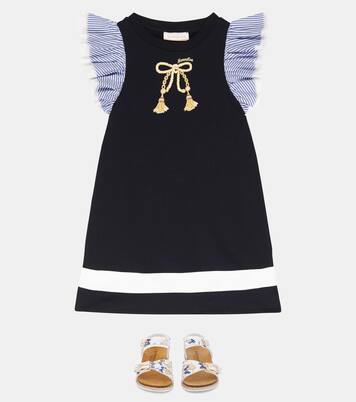 Embroidered cotton jersey dress | Monnalisa