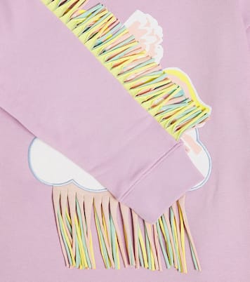 Fringed cotton jersey dress | Stella McCartney Kids