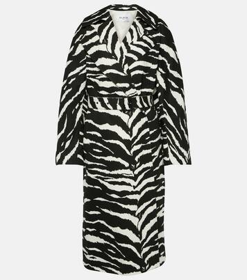Zebra-print denim trench coat | Alaïa