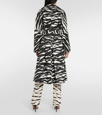 Zebra-print denim trench coat | Alaïa