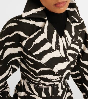 Zebra-print denim trench coat | Alaïa