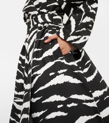Zebra-print denim trench coat | Alaïa