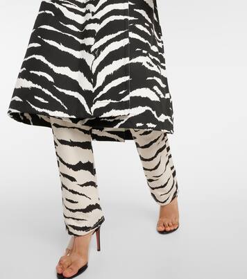 Zebra-print denim trench coat | Alaïa