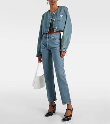 Jean droit à taille mi-haute | Prada