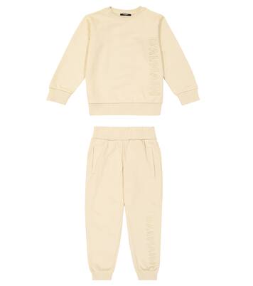 Cotton fleece sweatshirt and sweatpants set | Balmain Kids