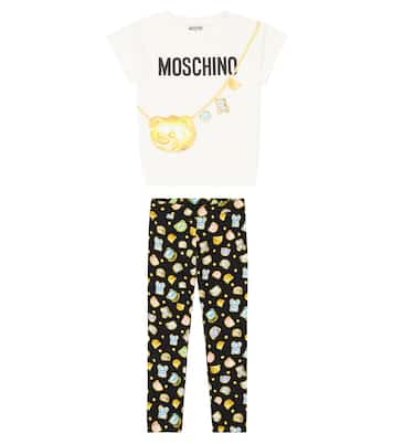 Printed cotton T-shirt and leggings set | Moschino Kids