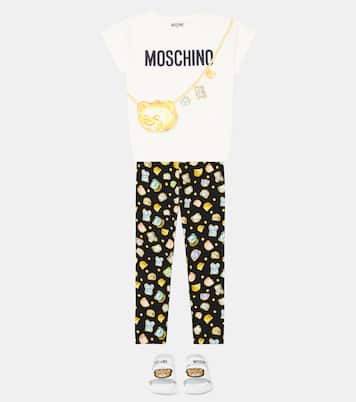 Printed cotton T-shirt and leggings set | Moschino Kids