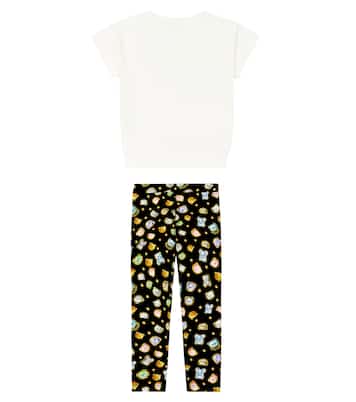 Printed cotton T-shirt and leggings set | Moschino Kids