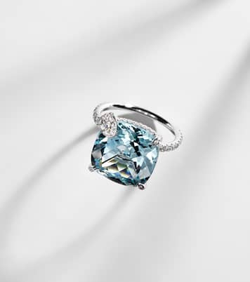 Peekaboo 18kt white gold ring with aquamarine and diamonds | Bucherer Fine Jewellery