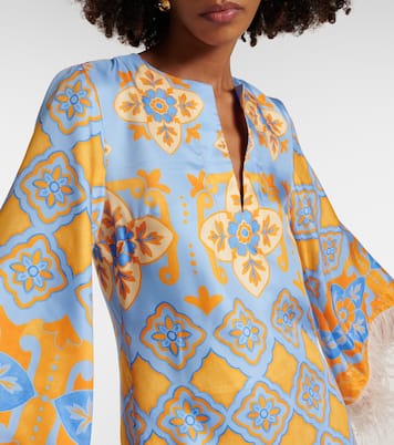 Robe imprimée en soie à plumes | La DoubleJ