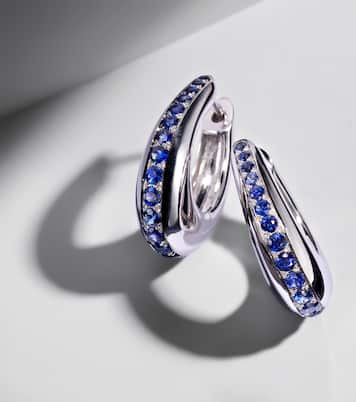 Ohrringe Chakra Icon aus 18kt Weißgold mit Saphiren | Ananya