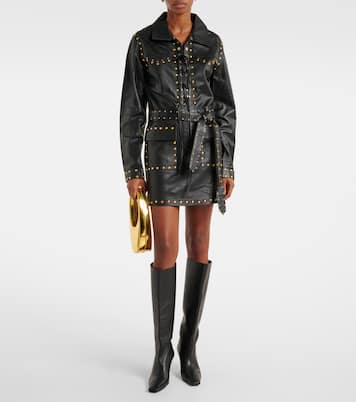 Verziertes Minikleid Ics aus Leder | Dodo Bar Or