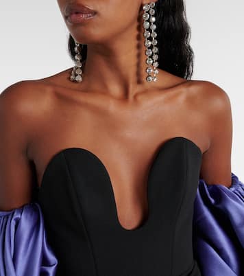 Abito lungo Karina in twill e crêpe | Solace London