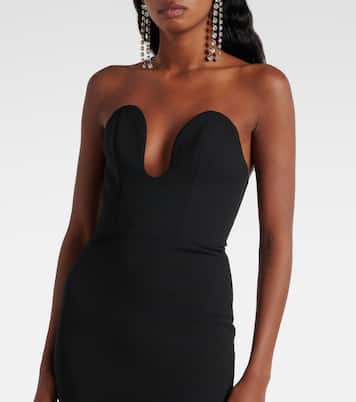 Abito lungo Karina in twill e crêpe | Solace London