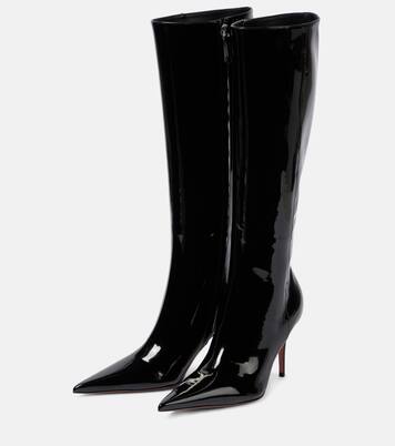 Barbara 90 patent leather knee-high boots | Amina Muaddi