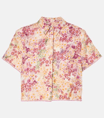 Cropped-Hemd Virtuosa Florecer aus Leinen | Agua by Agua Bendita