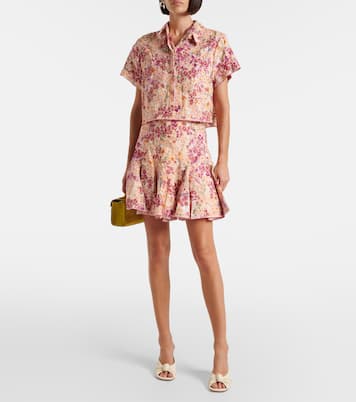 Cropped-Hemd Virtuosa Florecer aus Leinen | Agua by Agua Bendita