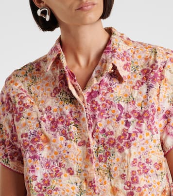 Cropped-Hemd Virtuosa Florecer aus Leinen | Agua by Agua Bendita