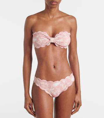 Haut de bikini bandeau Antibes à fleurs | Marysia