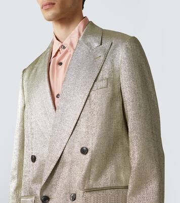 双排扣金属丝面料大衣 | Dries Van Noten