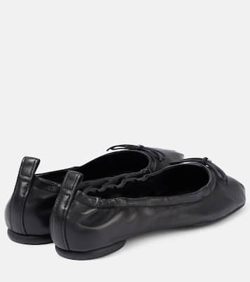 H684 bow-detail leather ballet flats | Hogan