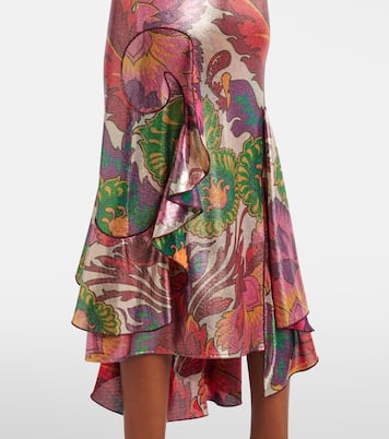 Abito lungo in raso con stampa | Etro