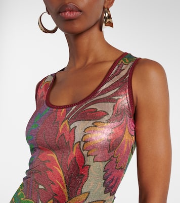 Abito lungo in raso con stampa | Etro