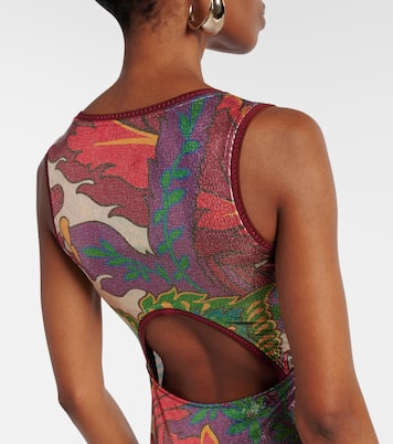 Abito lungo in raso con stampa | Etro