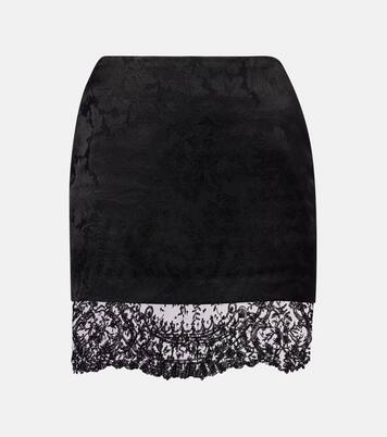 Minirock aus Jacquard mit Spitze | Saint Laurent