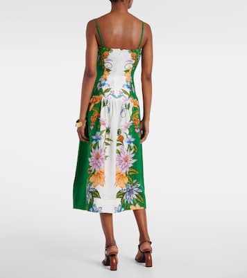 Midikleid Sweet Bloom aus einem Leinengemisch | Farm Rio