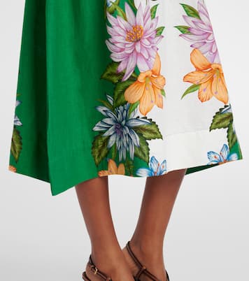 Midikleid Sweet Bloom aus einem Leinengemisch | Farm Rio