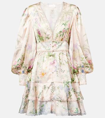 Robe imprimée en soie à cristaux | Camilla