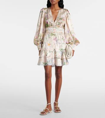 Robe imprimée en soie à cristaux | Camilla