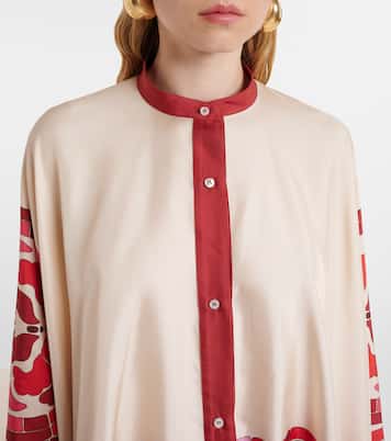 Foulard printed silk twill shirt | La DoubleJ